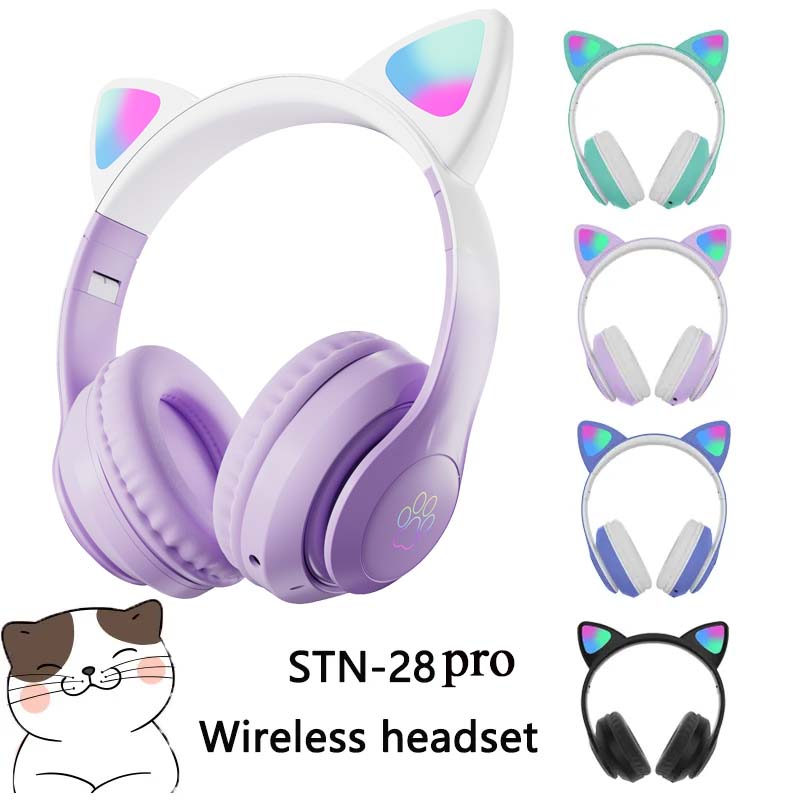 Outdoor Sport Activities For Kids - Neuestes STN-28 Kabelloses Headset Katzenohren 5.0