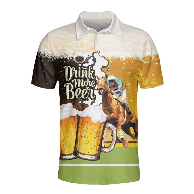 Polo Shirt Equestrian - 3d gedruckte hawaiian ische Bier polos