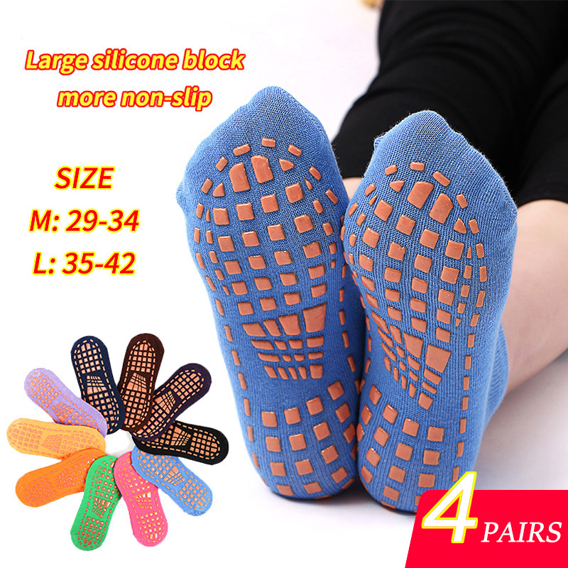 Trampoline Park Sock - 4 Paar Yoga Pilates Trampolin Damen