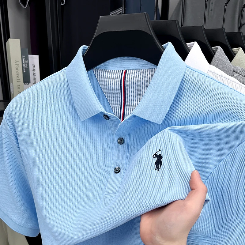 Polo Shirt Equestrian - Herren 100% Baumwolle Kurzarm-Poloshirt Sommer Premium