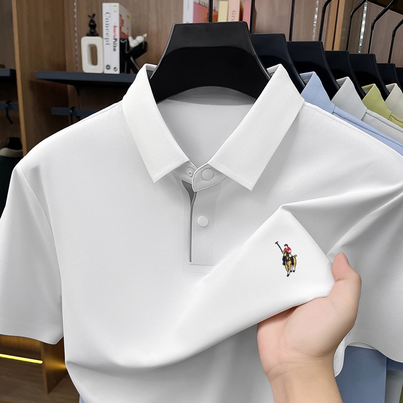 Polo Shirt Equestrian - Luxuriöses Herren-Poloshirt der klassischen Marke, bestickt,