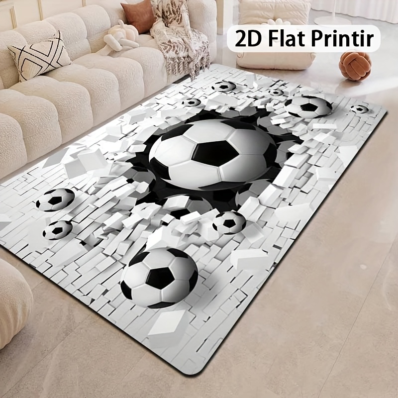 Outdoor Sport Live - Fußball 3D-Effekt Teppich Flanell Bedruckte Bodenmatte