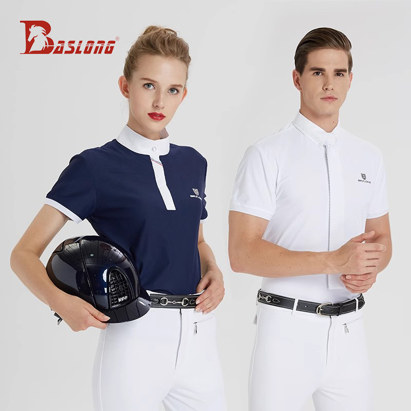 Polo Shirt Equestrian - Reitsport-T-Shirt Poloshirt Professionelle Reitbekleidung Kurzarm für
