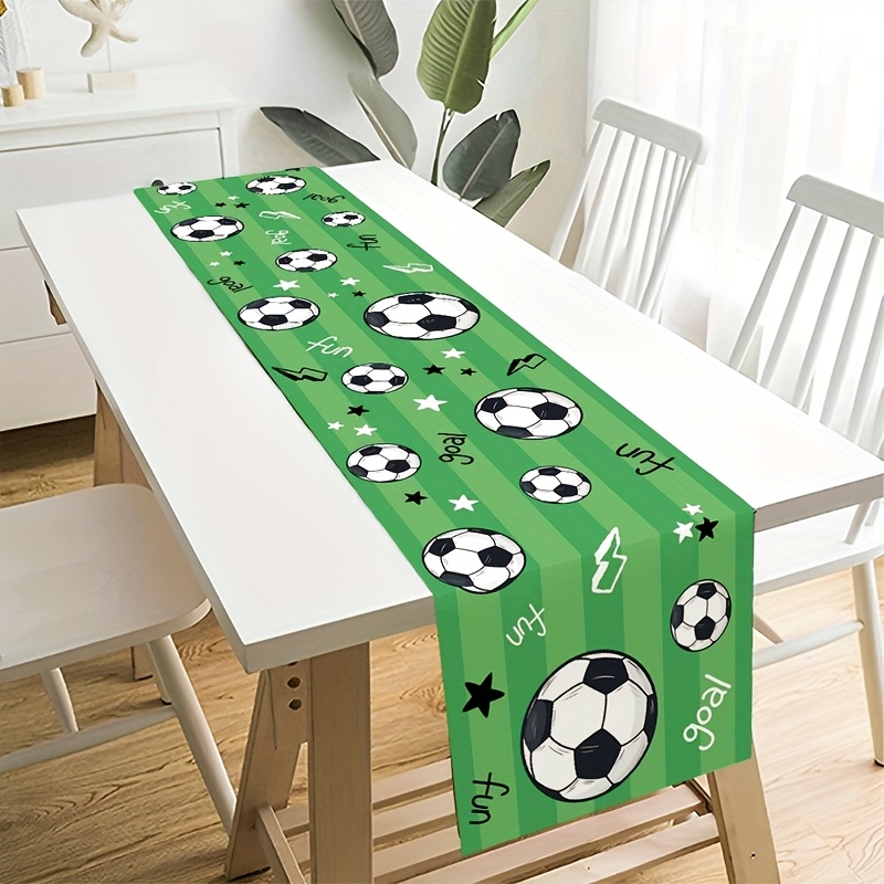 Outdoor Sport Live - 1 Stück Fußball-Sport-Tischläufer aus Polyester, Sport-Themen-Dekoration
