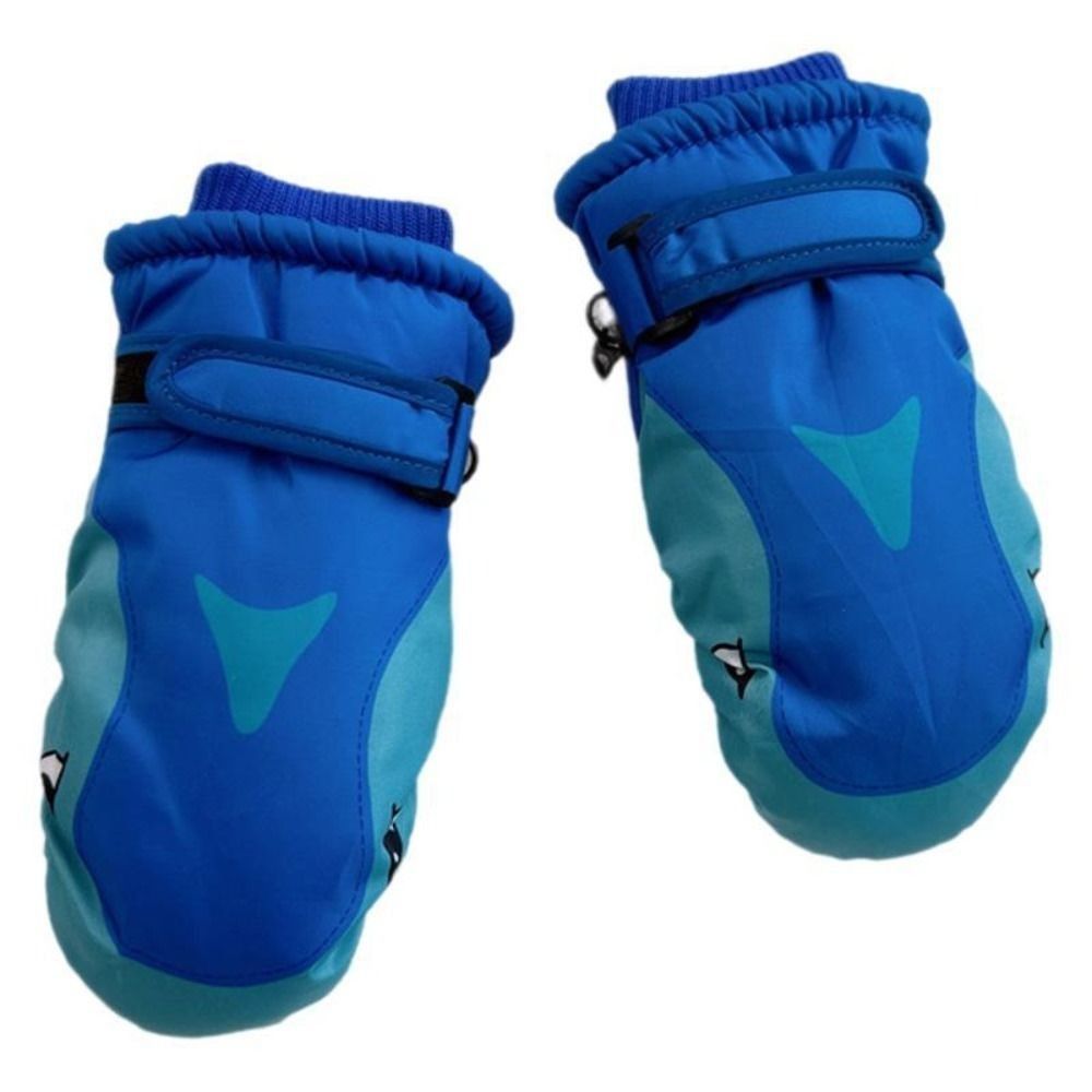 Outdoor Sport Gloves - Cartoon-Kinder-Skihandschuhe, warm, mit Hai-Muster, Snowboard-Fäustlinge, winddicht,