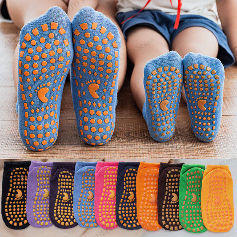 Trampoline Park Sock - Kinder Erwachsene Anti-Rutsch-Bodensocken Eltern-Kind-Trampolin Baumwolle Atmungsaktive