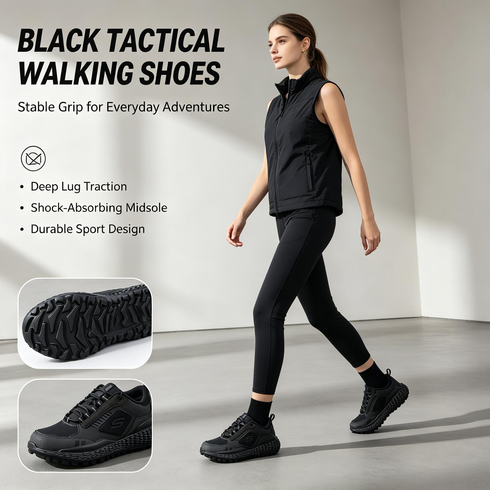 Skechers Schwarze All-Terrain  – Outdoor Sport Flooring Bewertung und Preis